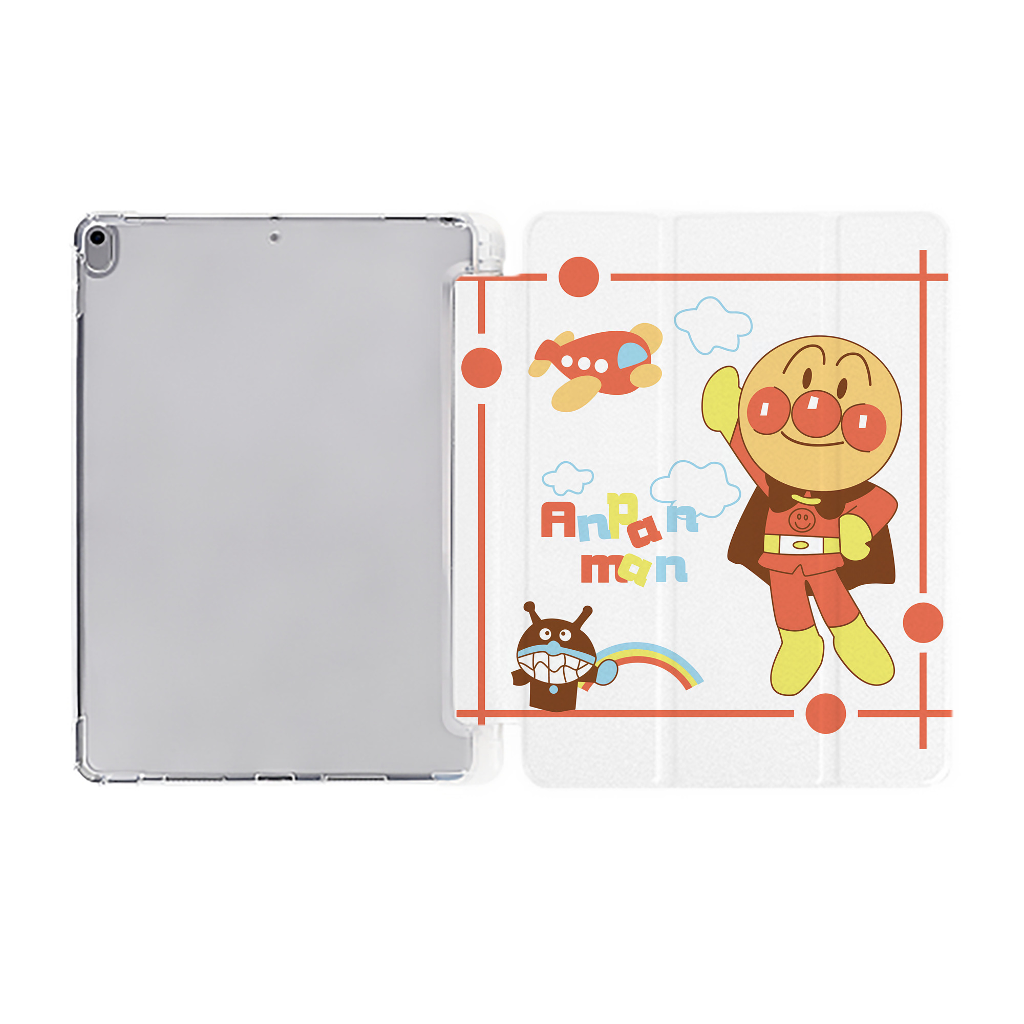 （画像用） アンパンマン Anpanman IPad ケース ペン収納付き 三つ折りスタンド PUレザー×シリコン 対応機種9.5/10.5/10.9インチ